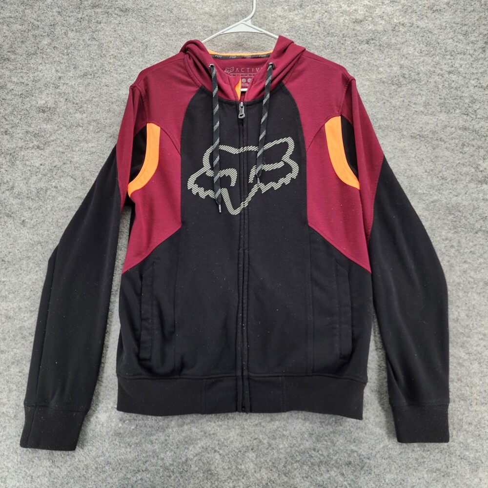 Fox Racing Active Hoodie Mens Small Full Zip Black